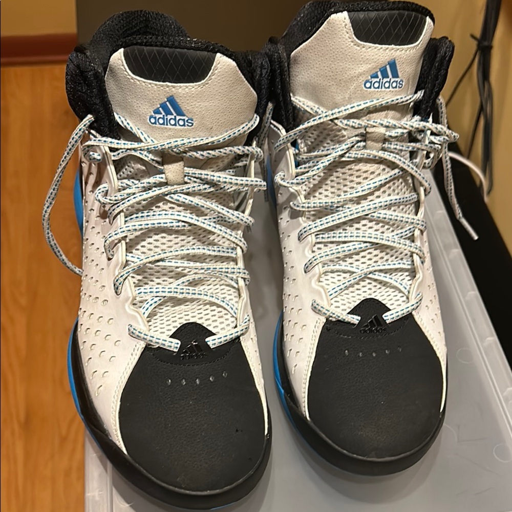 Adidas White and Black High-Top Sneakers